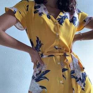 yellow sun dress from LOFT fitted